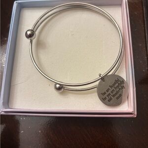 Silver Inspirational Bangle Bracelet